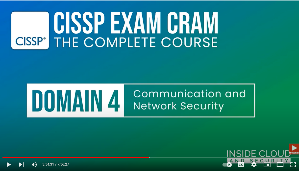 CISSP Exam Cram Full Course : Domain 4: Communications and Network Security